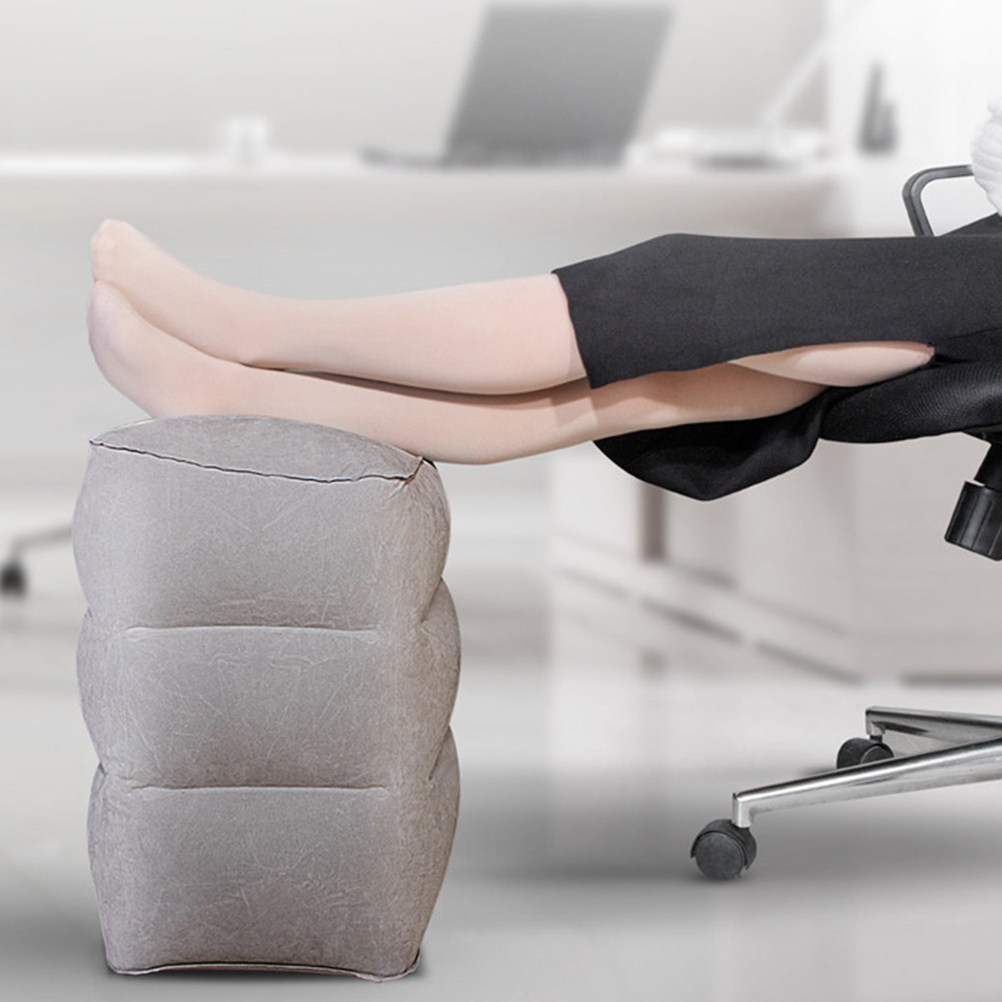 Footrest Under Desk - Inflatable Foot Rest Pillow Travel Adjustable
