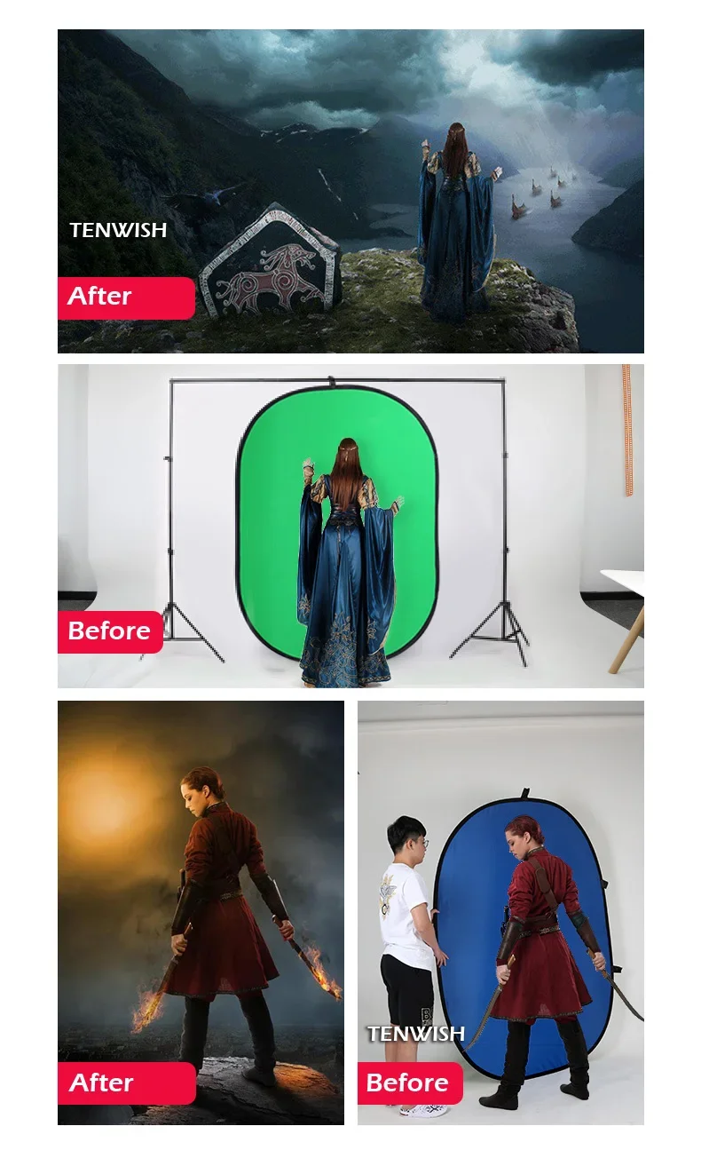 TENWISH 100*150cm / 200*150cm  - Green Screen Collapsible recension och pris