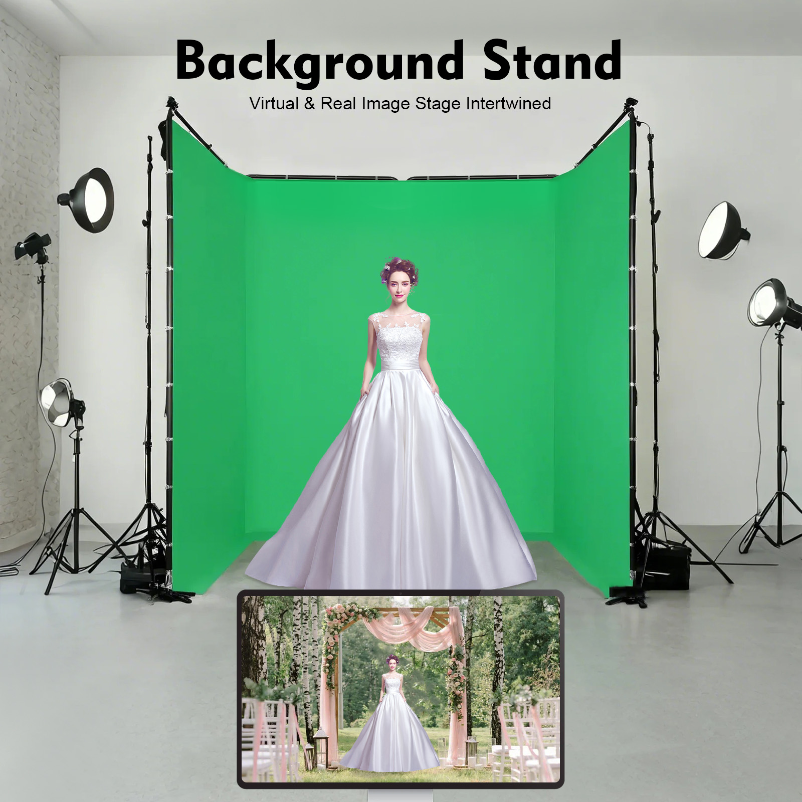 4x2.4m Photography Backdrop St - Green Screen Collapsible recension och pris