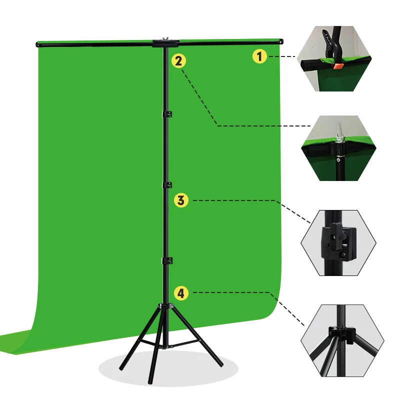 T-Shape Backdrop Stand Kit wit - Green Screen Collapsible recension och pris