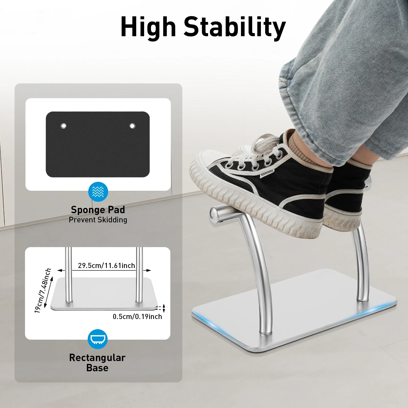Stainless Steel Foot Rest for  - Footrest Under Desk recension och pris