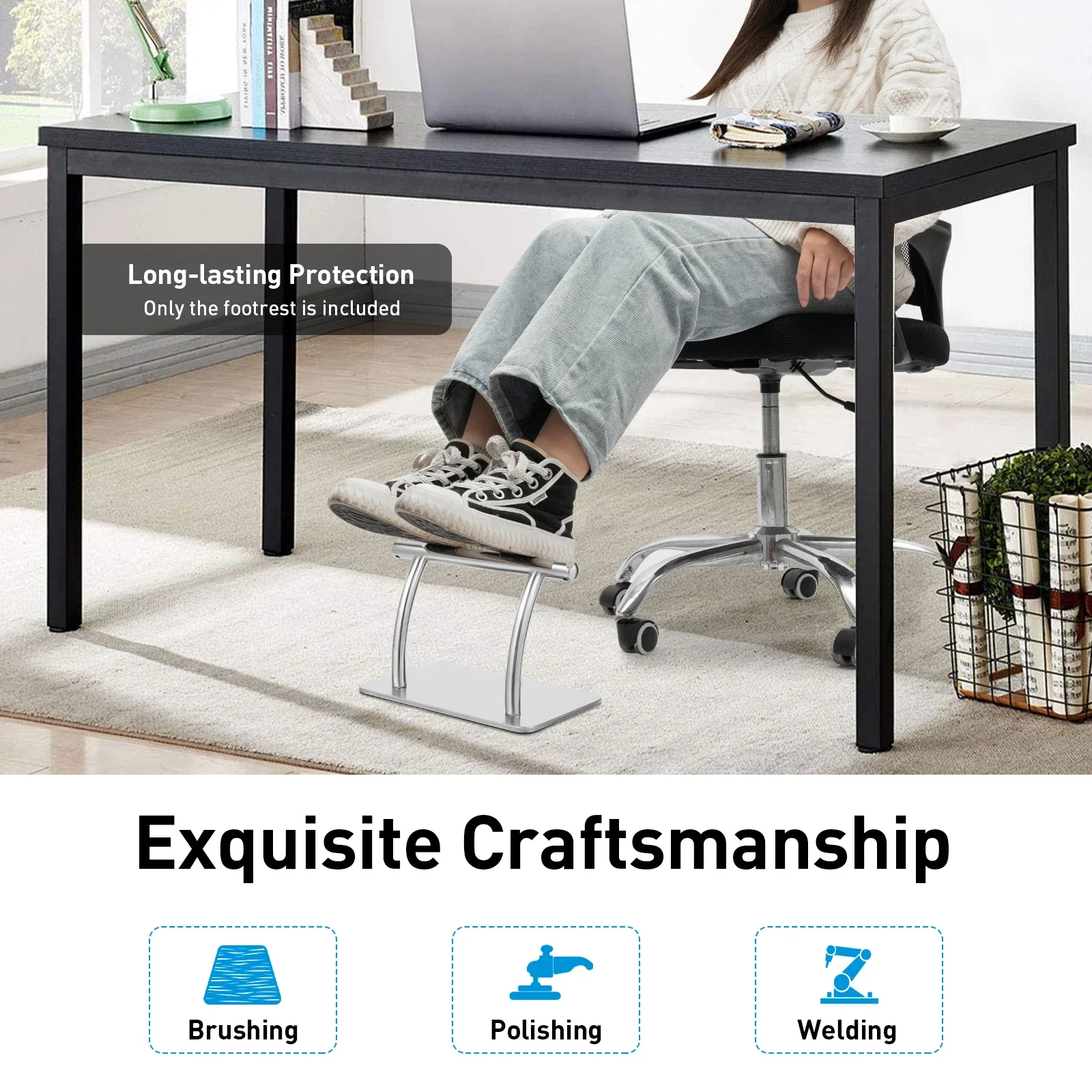 Stainless Steel Foot Rest for  - Footrest Under Desk recension och pris