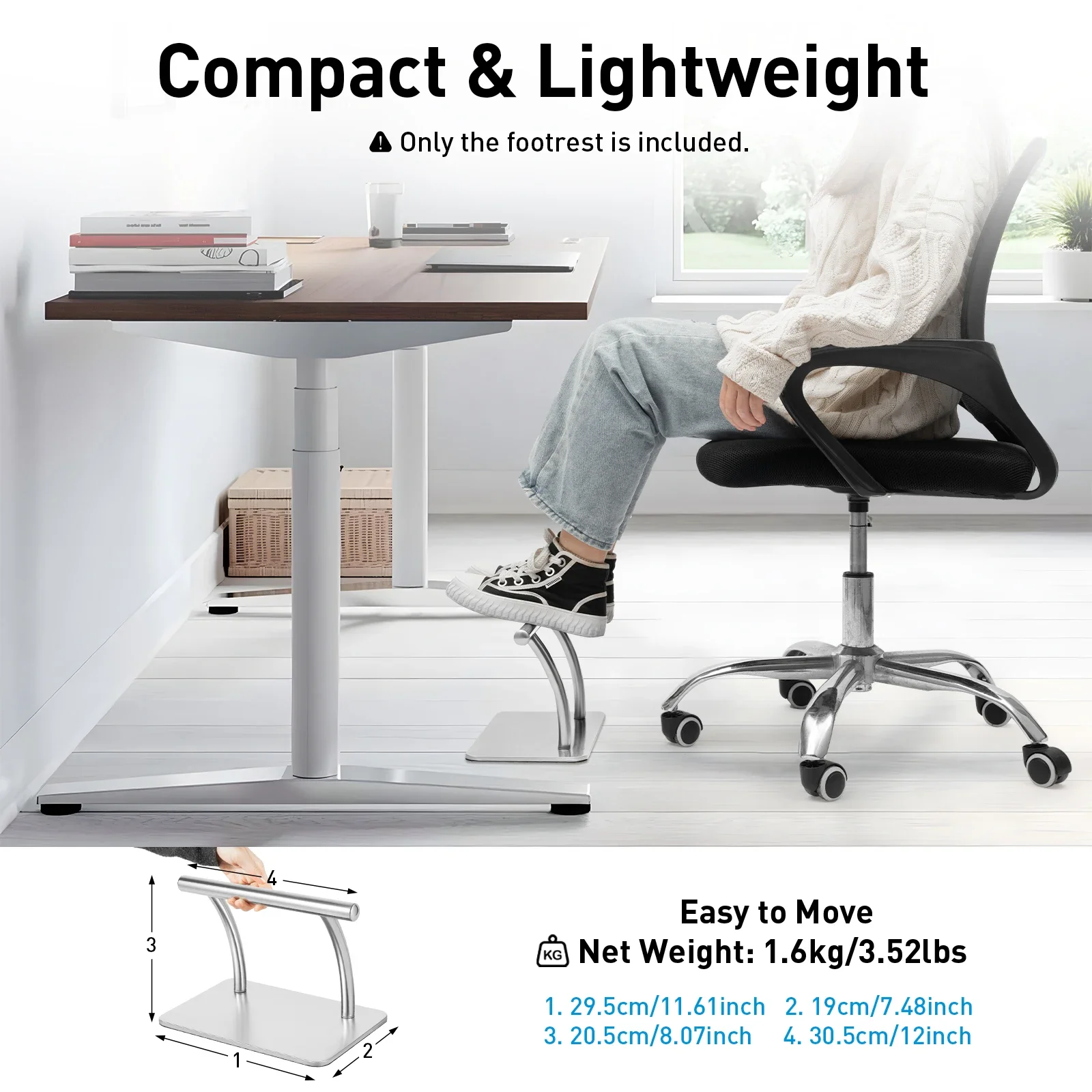 Stainless Steel Foot Rest for  - Footrest Under Desk recension och pris
